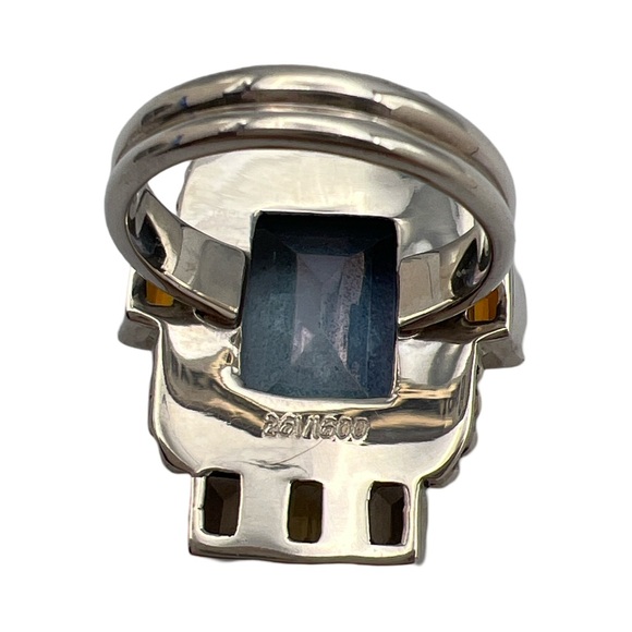🦋NICKY BUTER RAJ LIMITED EDITION Blue Quartz Citrine Gemstone Ring Size 6 NEW - Picture 10 of 13